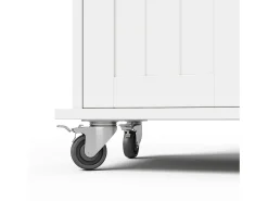 Ilha de cozinha móvel - bancada extensível - com porta-toalhas - com 1 gaveta e 4 portas - MDF - Branco