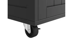 Ilha de cozinha móvel com 2 portas e 2 gavetas - 102x45x92 cm - Madeira MDF - Preto e natural