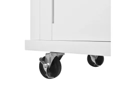 Ilha de cozinha móvel 131.2x46.2x92.7cm - com rodas - 3 gavetas e 3 portas - bancada extensível - com toalheiro - branco