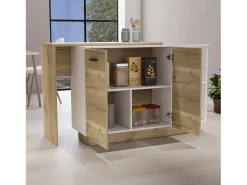 Ilha de cozinha Sicilia em melamina com 2 portas e 3 prateleiras, multicolor, 90 cm X 150 cm X 60 cm