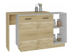 Ilha de cozinha Sicilia em melamina com 2 portas e 3 prateleiras, multicolor, 90 cm X 150 cm X 60 cm