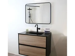 Indus Espelho 80x60 preto mate Essebagno