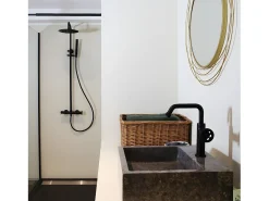 Indus Torneira para lavatório baixo preto Essebagno