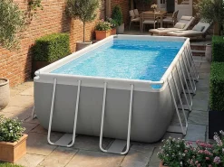 Intex 26792 Prism Metal Frame piscina acima do solo 488x244x107 cm