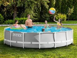 Intex 26724NP - Piscina redonda Prisma Frame com bomba filtro, escada e lençóis, 457x107 cm