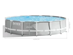 Intex 26724NP - Piscina redonda Prisma Frame com bomba filtro, escada e lençóis, 457x107 cm