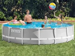 Intex 26724NP - Piscina redonda Prisma Frame com bomba filtro, escada e lençóis, 457x107 cm