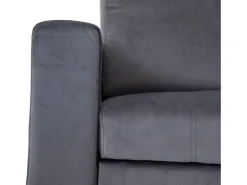 JAMES Sofá-cama de canto de 3 lugares em veludo cinzento