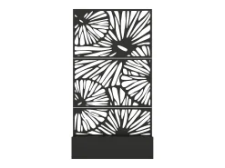 Jardineira de pousar com treliças com motivos C92 x L32,5 x A180 cm preto - ENATAS