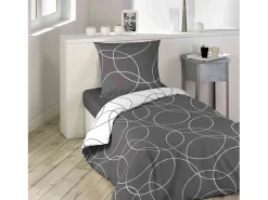 Jogo de Cama 3 Peças "Elton" 240x220cm Cinza Reversível - Poliéster - Oeko-tex - 2 Lugares