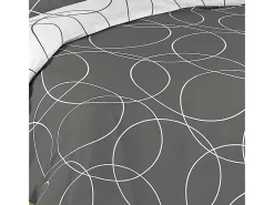 Jogo de Cama 3 Peças "Elton" 240x220cm Cinza Reversível - Poliéster - Oeko-tex - 2 Lugares
