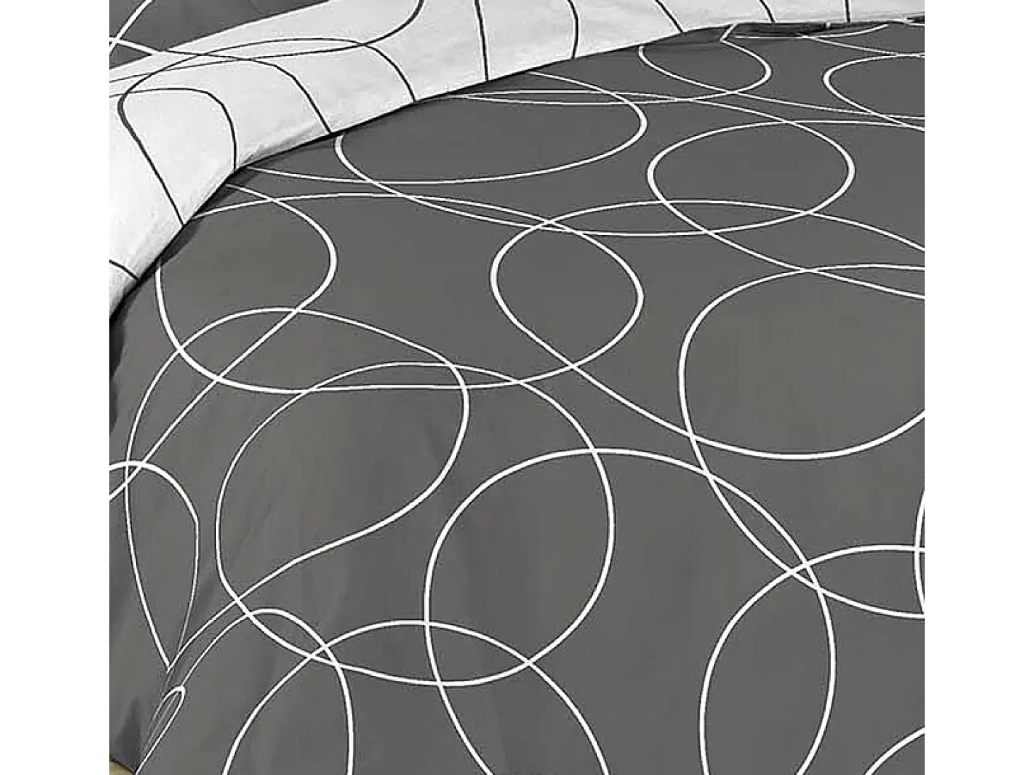 Jogo de Cama 3 Peças "Elton" 240x220cm Cinza Reversível - Poliéster - Oeko-tex - 2 Lugares