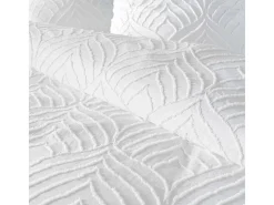 Jogo de Cama 3 Peças "Heltie" Branco Microfibra Tufted Oeko-Tex 240x220cm