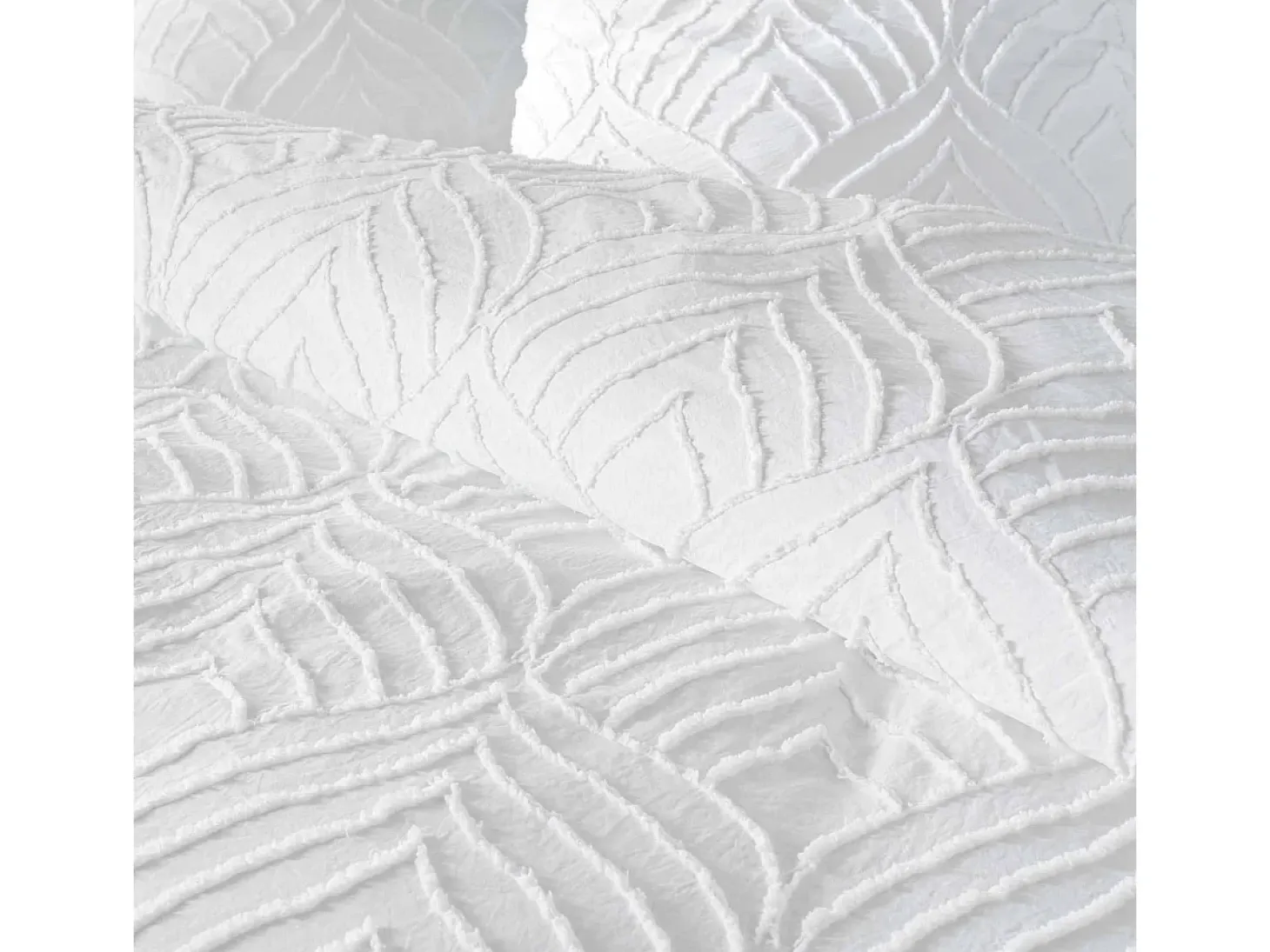 Jogo de Cama 3 Peças "Heltie" Branco Microfibra Tufted Oeko-Tex 240x220cm