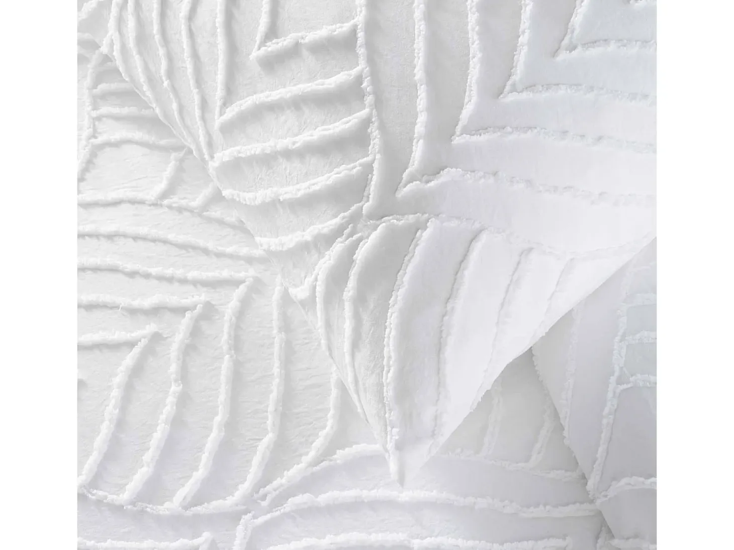 Jogo de Cama 3 Peças "Heltie" Branco Microfibra Tufted Oeko-Tex 240x220cm