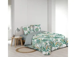 Jogo de Cama 3 Peças "Louna" Microfibra Estampada Verde 240x220cm