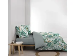 Jogo de Cama 3 Peças "Louna" Microfibra Estampada Verde 240x220cm