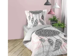 Jogo de Cama 2 Peças Namasté 140x200 cm Rosa 100% Algodão Macio e Fácil de Manter