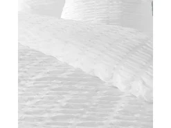 Jogo de Cama 3 Peças "Plissia" Branco 240x220cm Microfibra Plissada