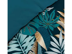Jogo de Cama "Alianor" 3 Peças 260x240cm Azul Tropical Chic 100% Algodão