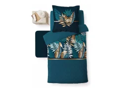 Jogo de Cama Alianor 140x200cm Azul Tropical Chic 100% Algodão