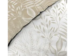 Jogo de cama Cassia 260x240 cm 100% algodão reversível taupe com 2 fronhas 63x63 cm, trama 57 fios/cm², certificado Oeko-Tex
