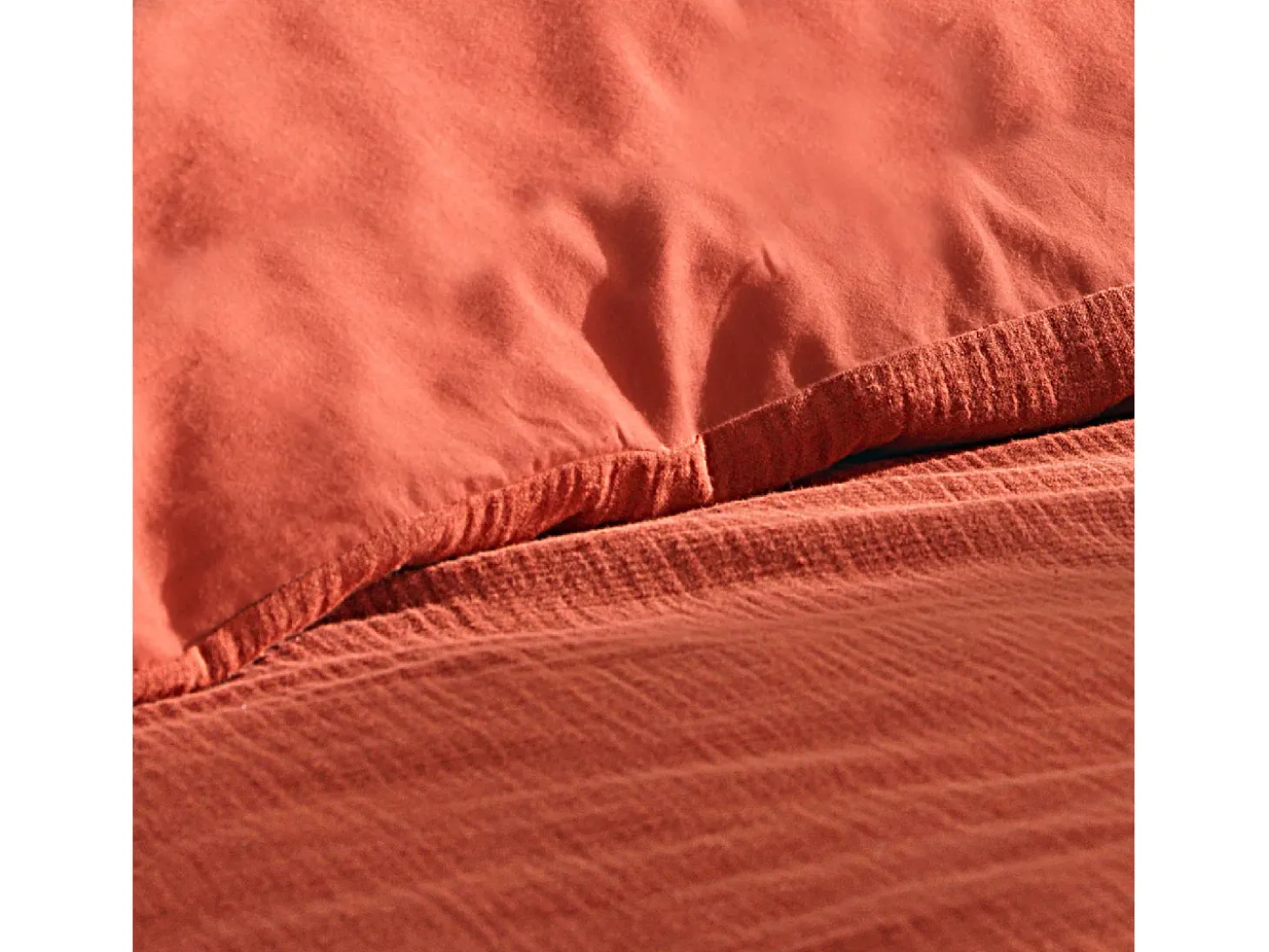 Jogo de Cama Gaze de Algodão "Angelia" Terracota 260x240cm