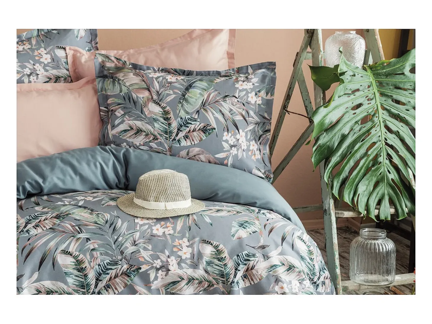 Jogo de cama para 2 pessoas 1 capa de edredão 240x220 cm+2 Fronhas 63x63 cm em cetim de algodão