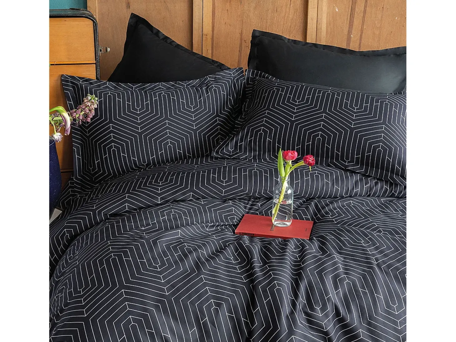 Jogo de cama para 2 pessoas 1 capa de edredão 240x220 cm+2 Fronhas 63x63 cm em cetim de algodão