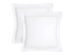 Jogo de cama percal 80 fios/cm², capa edredão 220x240 cm + 2 fronhas branco e bege CHARMY