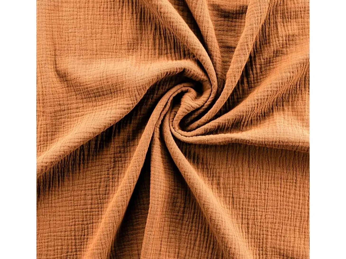 Jogo de cama 260x240 cm em gaze dupla de algodão marrom Oeko-Tex, capa com botões de pressão, 2 fronhas 63x63 cm