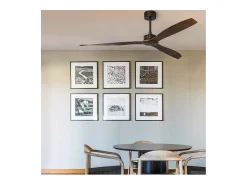JUST FAN XL Ventilador preto mate/madeira 178 cm