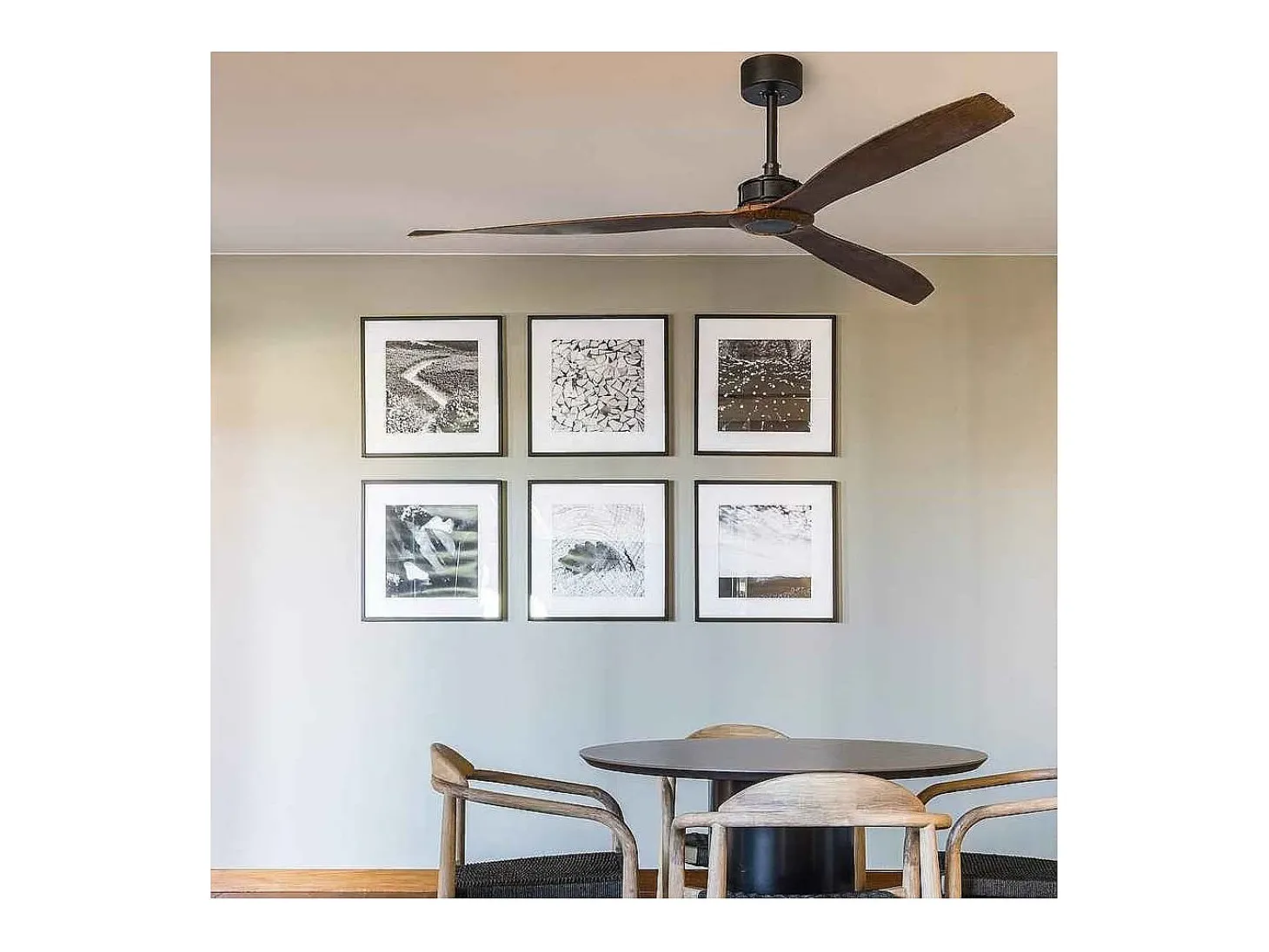 JUST FAN XL Ventilador preto mate/madeira 178 cm