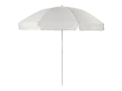 KADAX Guarda-sol redondo, 220 x 142-224 cm, guarda-sol de pátio, tela de varanda, guarda-sol ajustável em altura para varanda, jardim, terraço, piscina e praia, cru