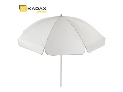 KADAX Guarda-sol redondo, 220 x 142-224 cm, guarda-sol de pátio, tela de varanda, guarda-sol ajustável em altura para varanda, jardim, terraço, piscina e praia, cru