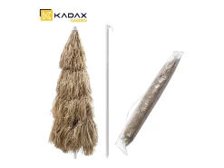 KADAX Guarda-sol redondo para varanda, jardim, terraço, piscina e praia, guarda-sol ajustável em altura, guarda-sol de pátio, marrom/cru