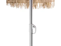 KADAX Guarda-sol redondo para varanda, jardim, terraço, piscina e praia, guarda-sol ajustável em altura, guarda-sol de pátio, marrom/cru