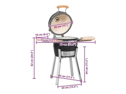 Kamado churraqueira fumadora de cerâmica 33 cm