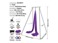 Kit de Balanço de Yoga SucceBuy, com Suporte e Rede Aérea, Capacidade de 250 kg, Estrutura de Yoga Roxa