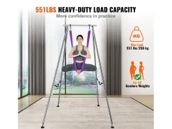 Kit de Balanço de Yoga SucceBuy, com Suporte e Rede Aérea, Capacidade de 250 kg, Estrutura de Yoga Roxa