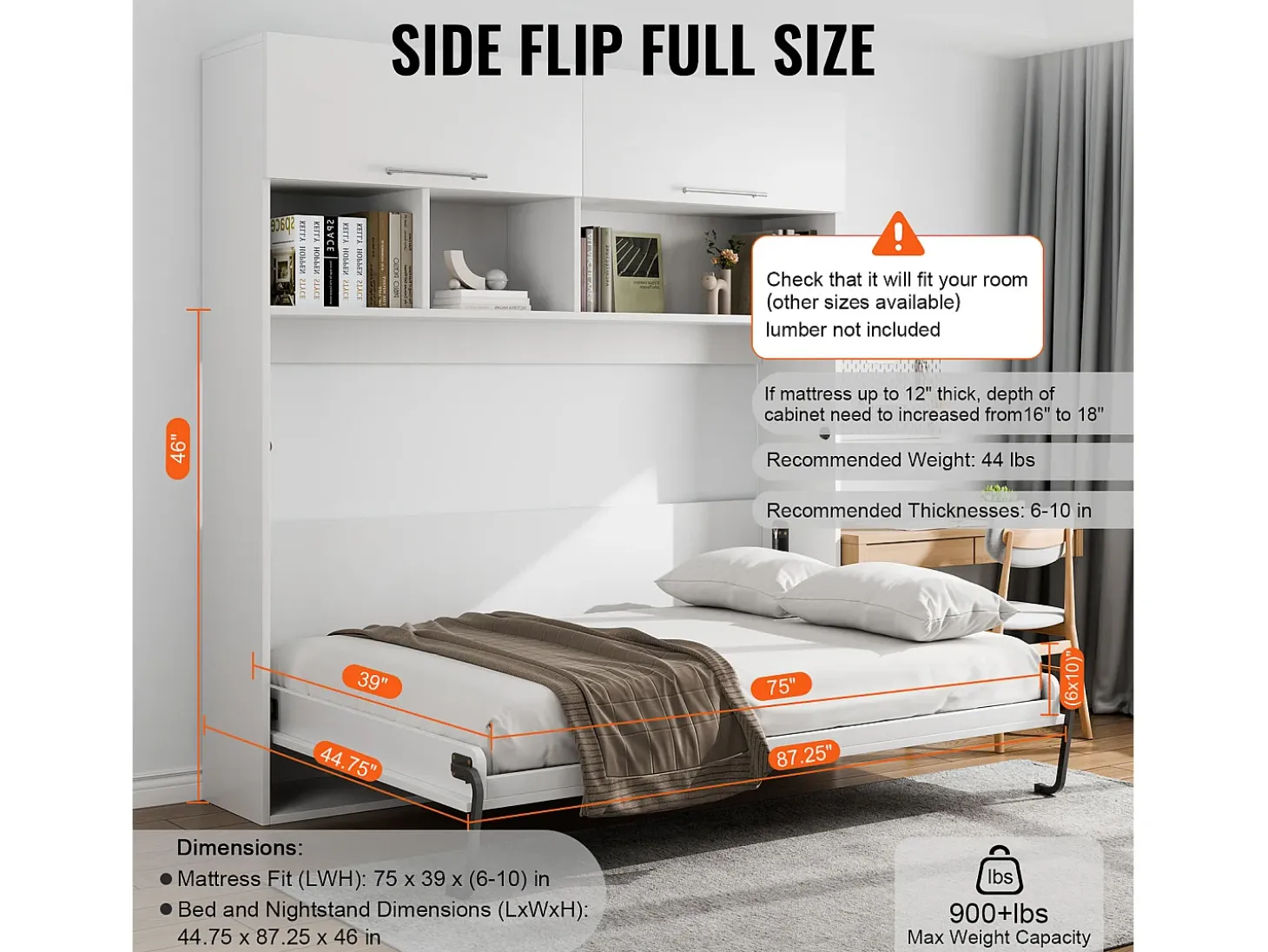 Kit de Cama Escondível SucceBuy, Tamanho Casal, Material de Cama Mural de Luxo para Auto-Montagem, Plegável