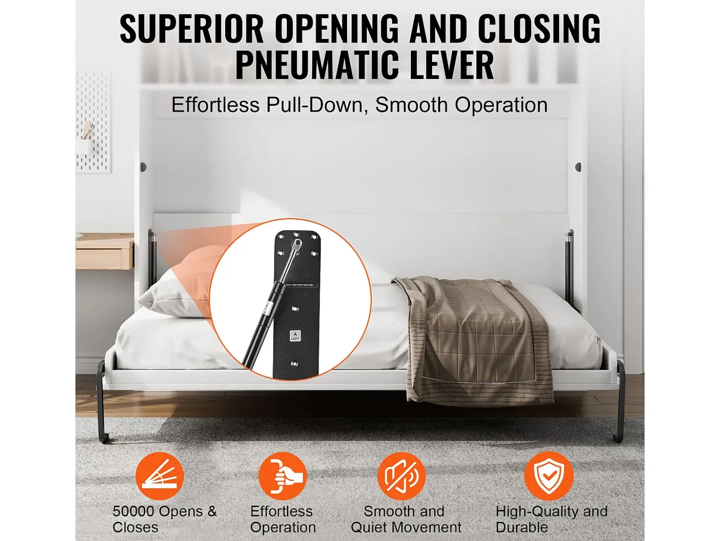 Kit de Cama Escondível SucceBuy, Tamanho Casal, Material de Cama Mural de Luxo para Auto-Montagem, Plegável