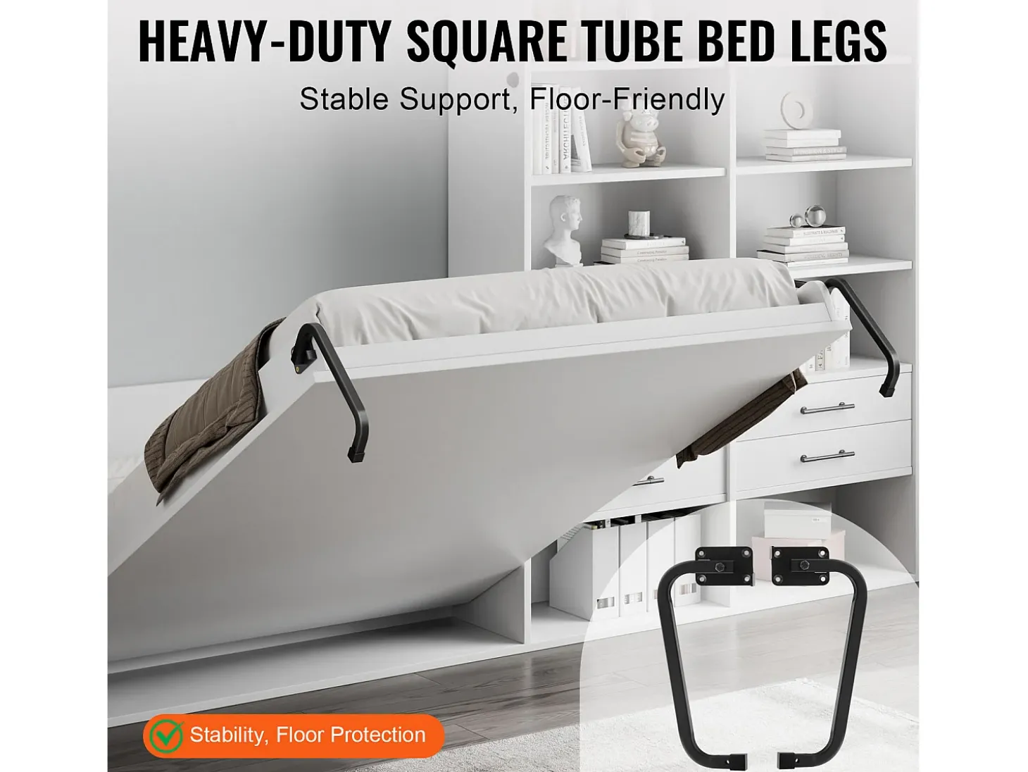 Kit de Cama Escondível SucceBuy, Tamanho Casal, Material de Cama Mural de Luxo para Auto-Montagem, Plegável