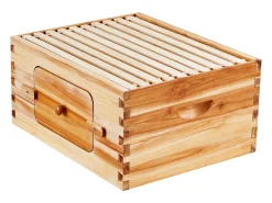 Kit de Colmeia de Abelhas SucceBuy com 10 Molduras e Janelas de Acrílico para Abelhas, 100 % Madeira de Cedro Natural Revestida de Cera de Abelha