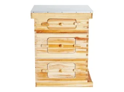 Kit de Colmeia para Abelhas SucceBuy Langstroth 20 Quadros Profundos e 10 Quadros Médios com Janelas de Acrílico