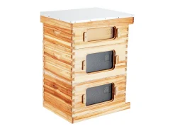 Kit de Colmeia para Abelhas SucceBuy Langstroth 20 Quadros Profundos e 10 Quadros Médios com Janelas de Acrílico
