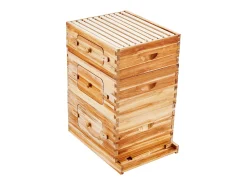 Kit de Colmeia para Abelhas SucceBuy Langstroth 20 Quadros Profundos e 10 Quadros Médios com Janelas de Acrílico