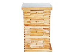 Kit de Colmeia para Abelhas SucceBuy Langstroth 20 Quadros Profundos e 20 Quadros Médios com Janelas de Acrílico