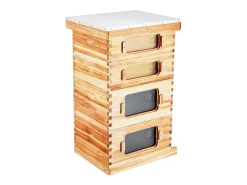 Kit de Colmeia para Abelhas SucceBuy Langstroth 20 Quadros Profundos e 20 Quadros Médios com Janelas de Acrílico