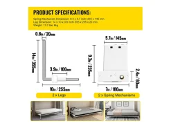 Kit de Ferragens de Suporte Robusto para Cama Recuada SucceBuy, Horizontal, para Cama de Casal
